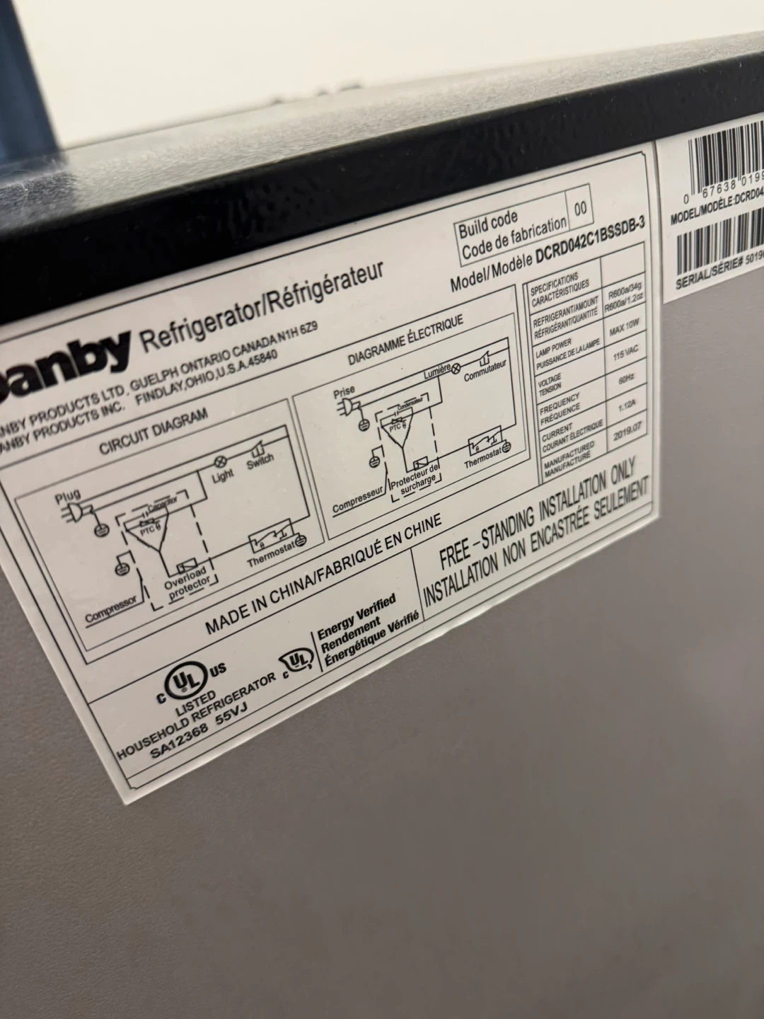 Danby Compact Refrigerator DCRD042C1BSSDB-3 - photo 3