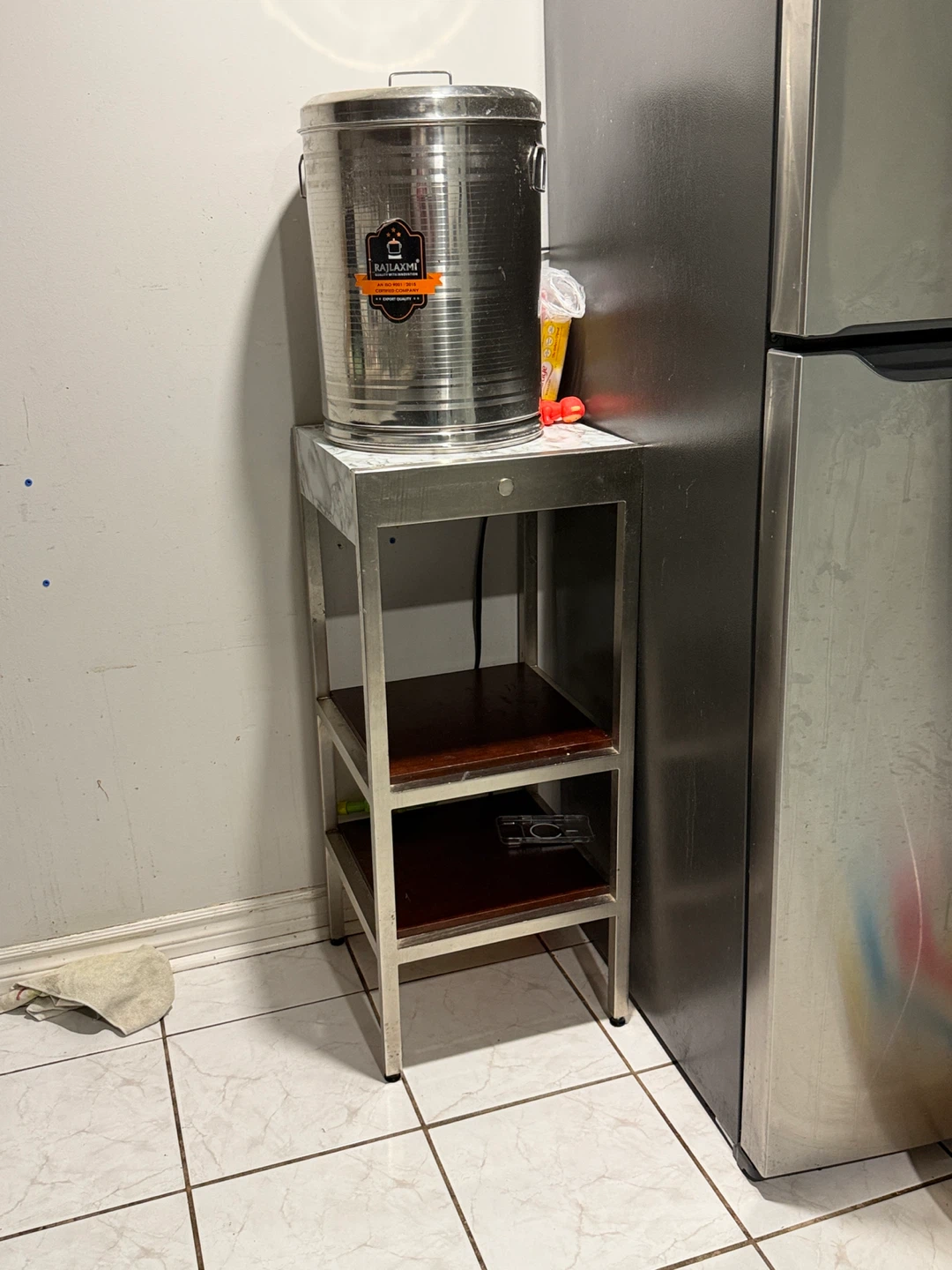 Metal and Wood Shelving Unit