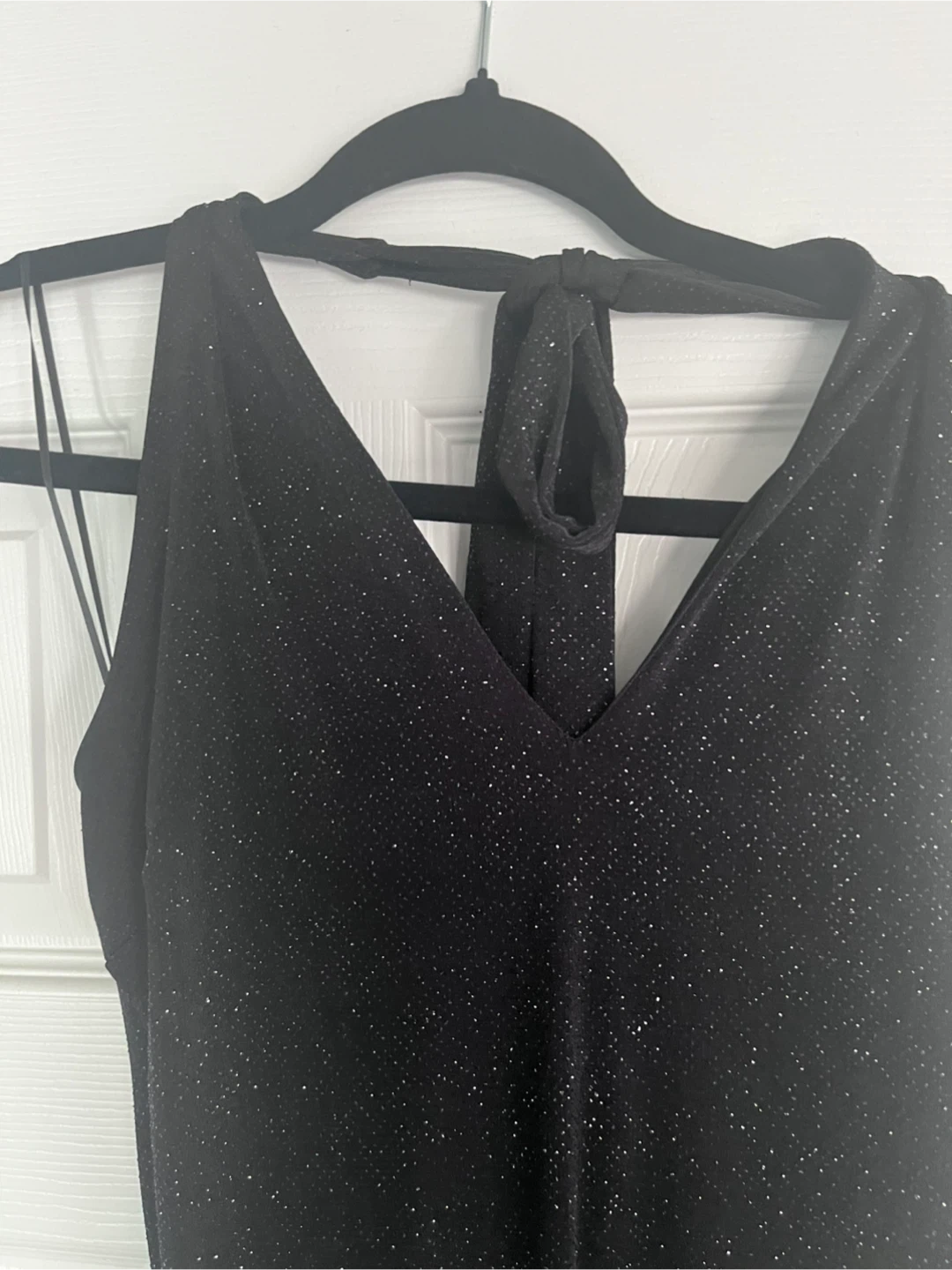 Black Shimmer Halter Neck Dress