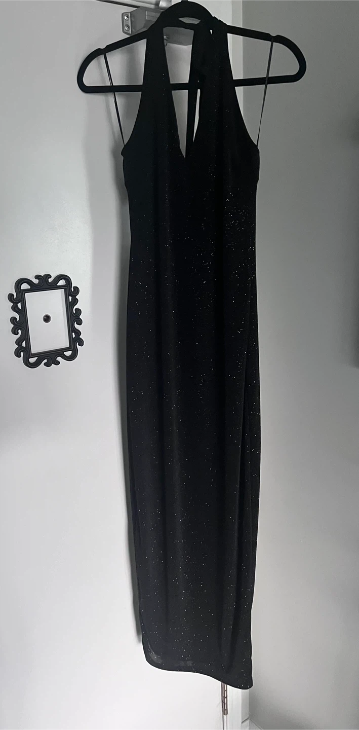 Black Shimmer Halter Neck Dress - photo 2