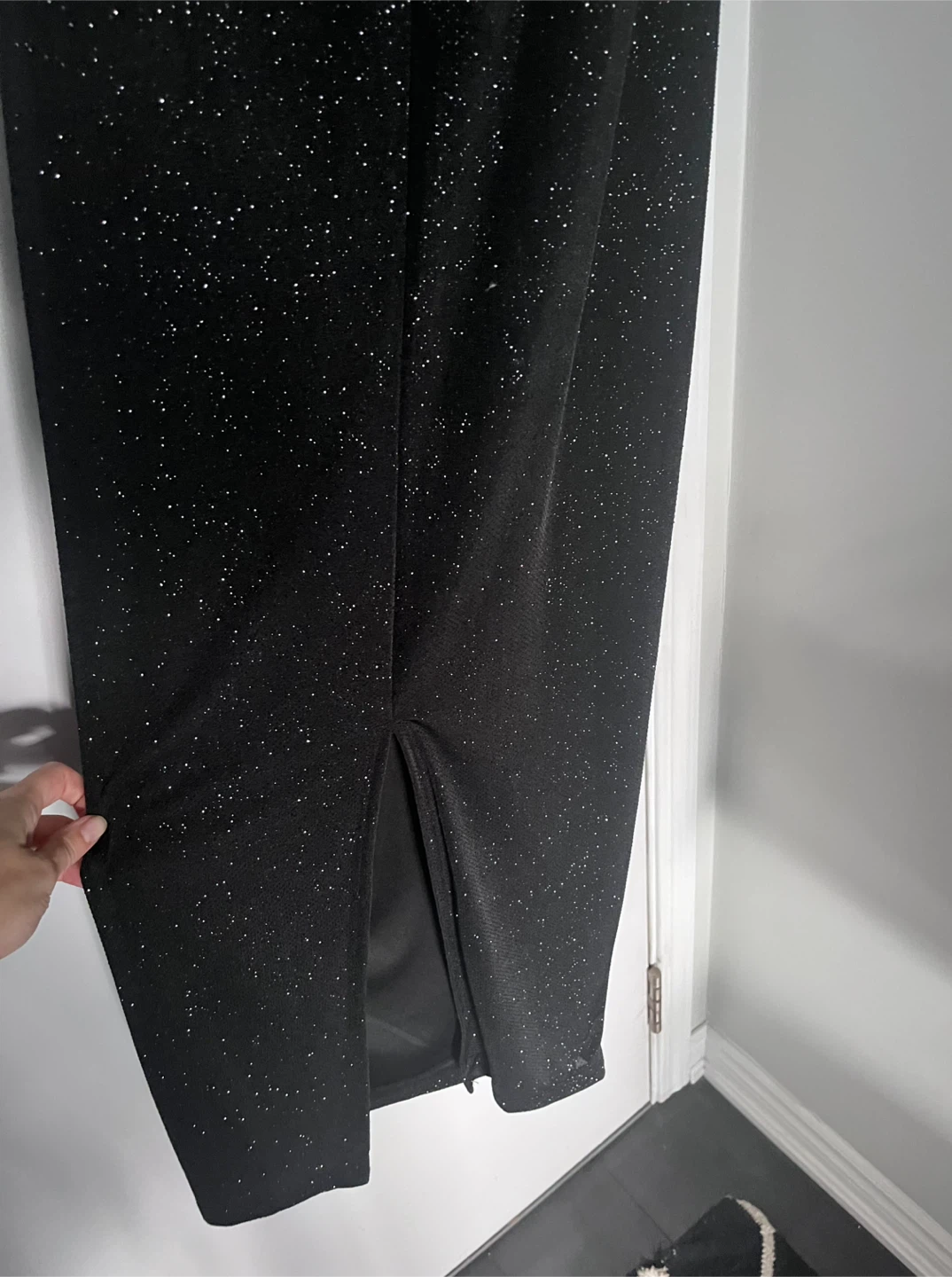 Black Shimmer Halter Neck Dress - photo 4