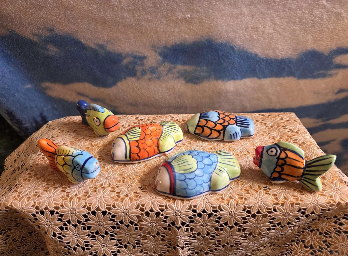 Beautiful and colorful hand painted fish
