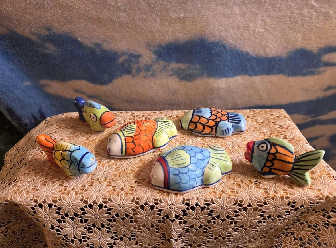 Beautiful and colorful hand painted fish