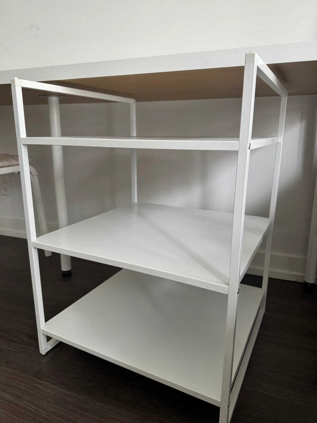 White metal storage shelving unit