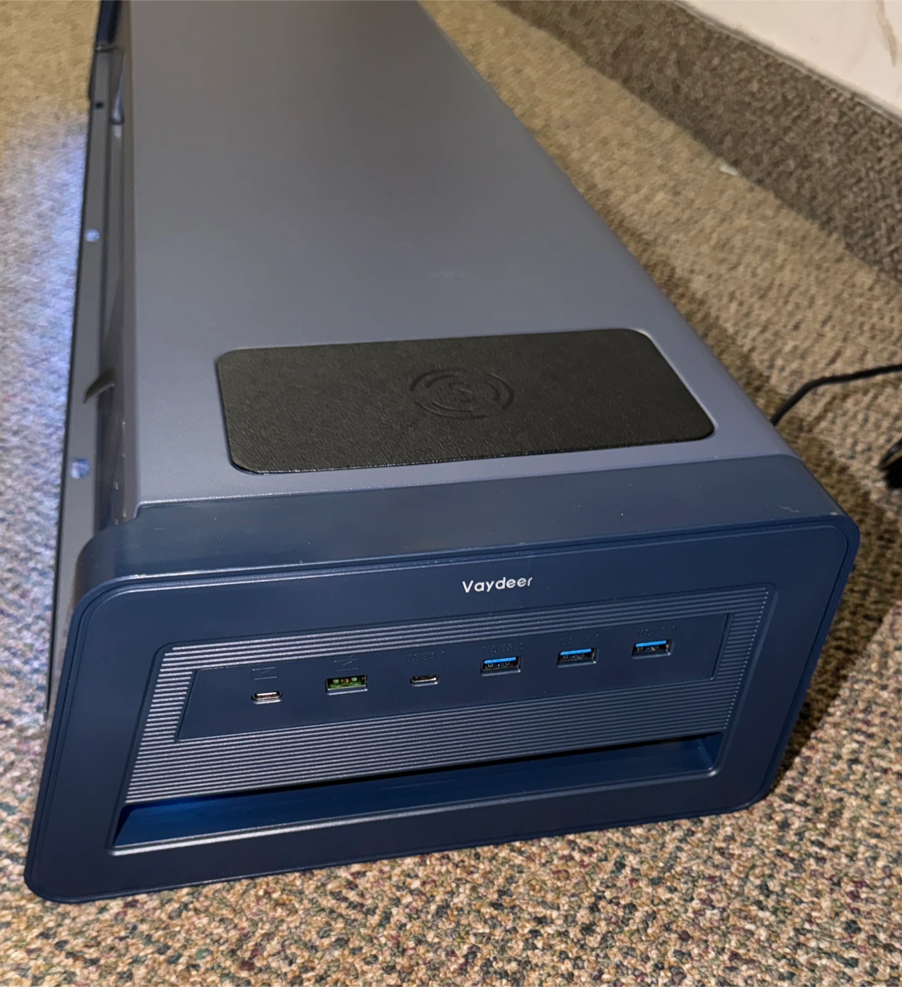 Vaydeer Dual Monitor Stand Riser w/ Wireless Charging, USB & LED - photo 2