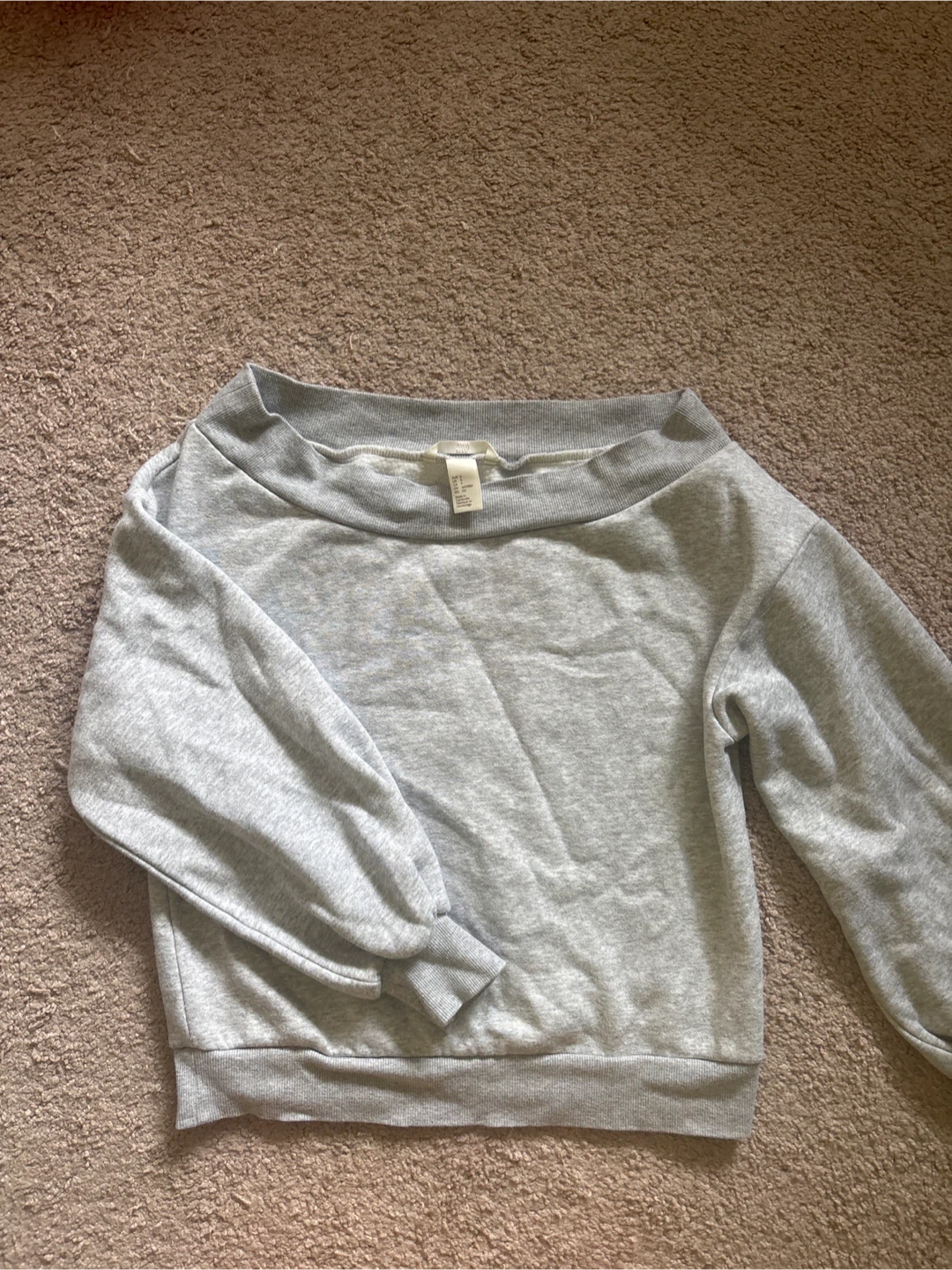H&M Grey off the shoulder Sweatshirt