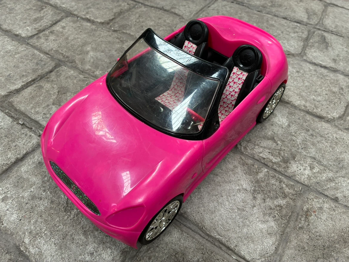 Barbie Pink Convertible Toy Car