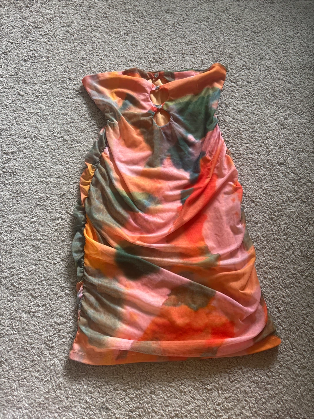 Tie-dye Ruched Mini Dress