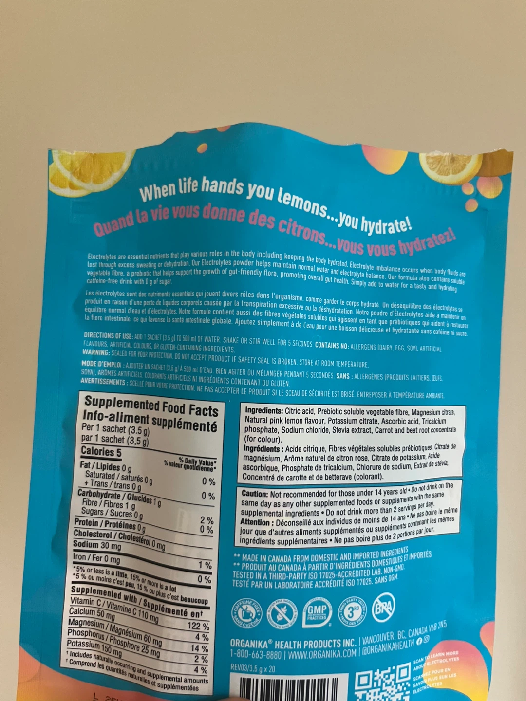 19/20 Organika Electrolytes Pink Lemonade sachets - photo 2