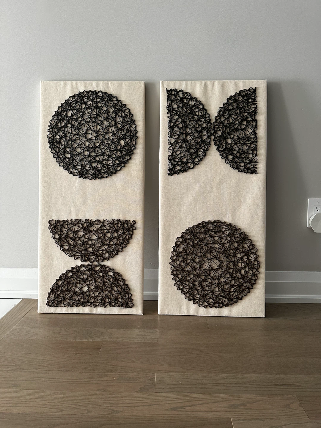 Set of Two String Art Wall Panels