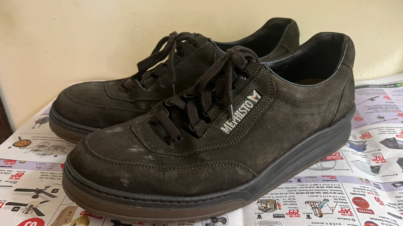 Mephisto Men's Dark Brown Suede Shoes-size 17