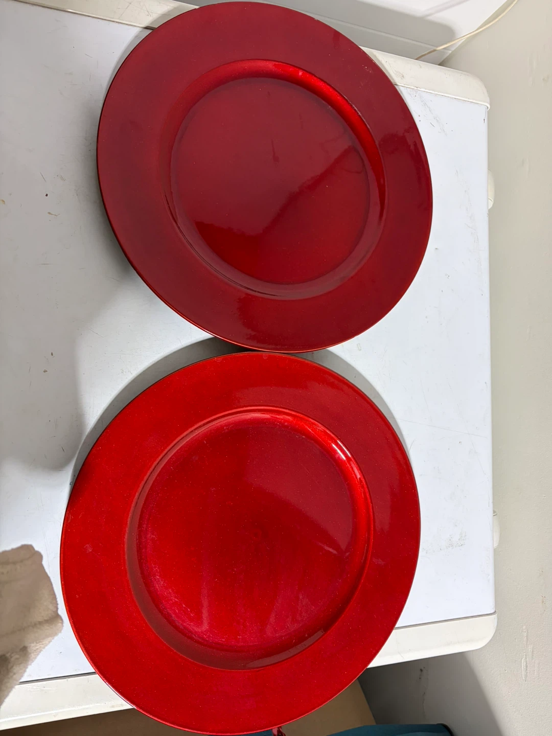 Set of 2 Red Charger Plates