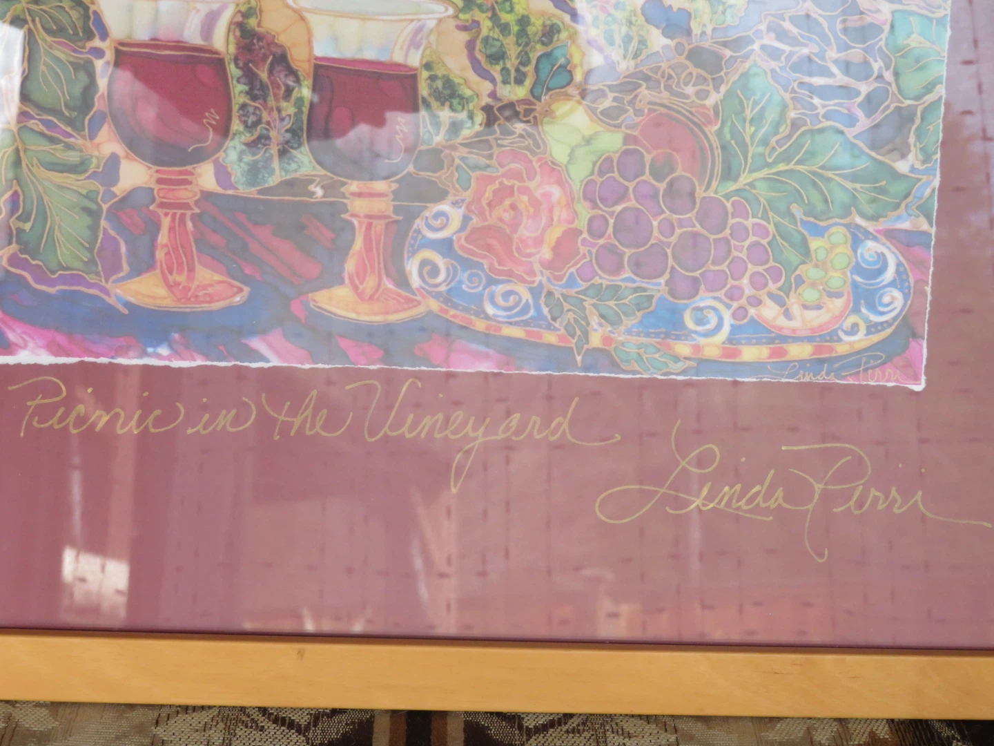 Signed "Picnic in the Vineyard" Art Print by Linda Pirri - photo 3