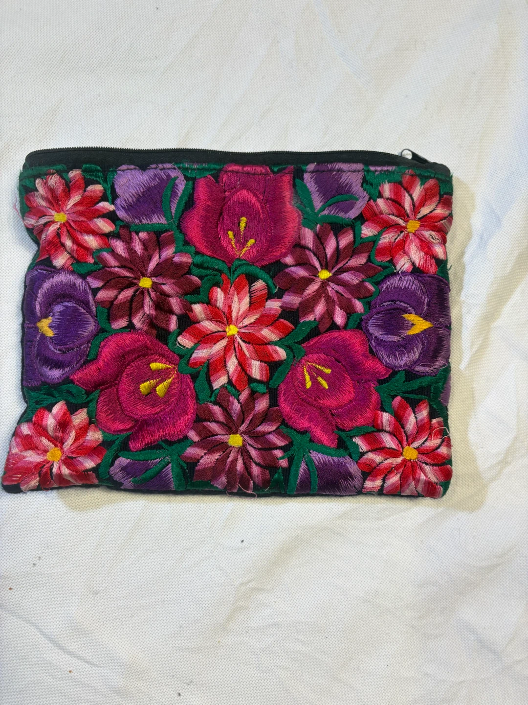 Embroidered Floral Zipper Pouch - photo 2