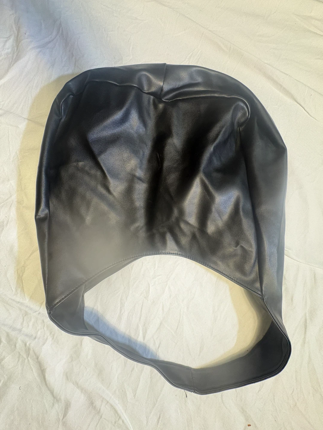 Black Faux Leather Hobo Bag
