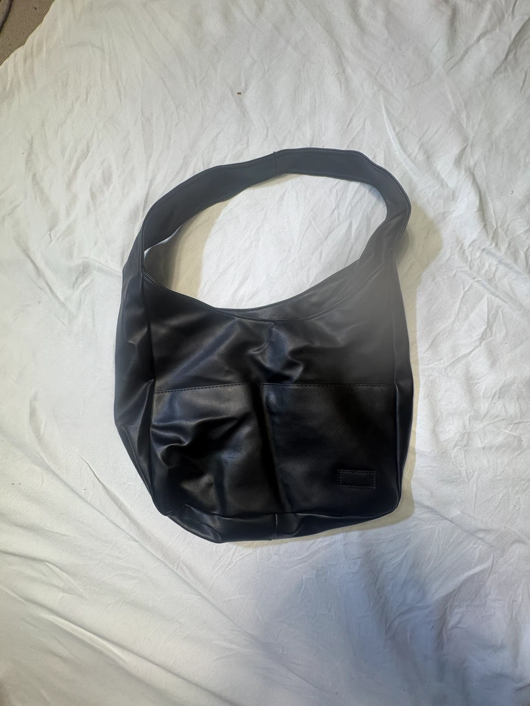 Black Faux Leather Hobo Bag - photo 2