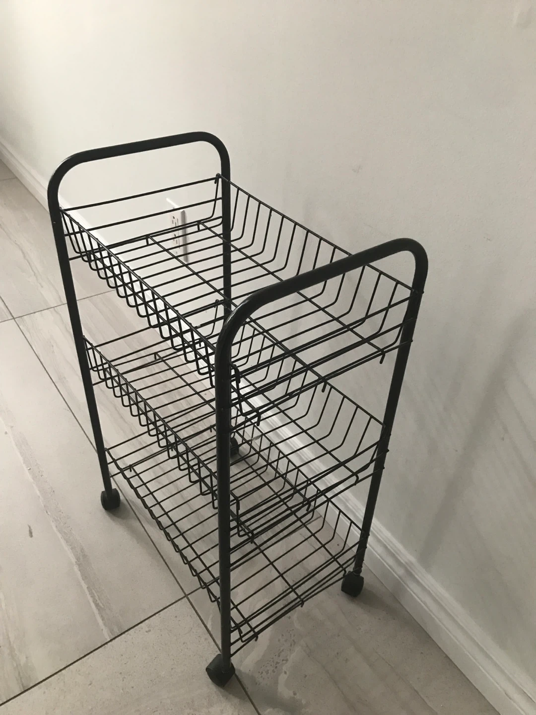 Small 3-Tier Metal Rolling Storage Cart