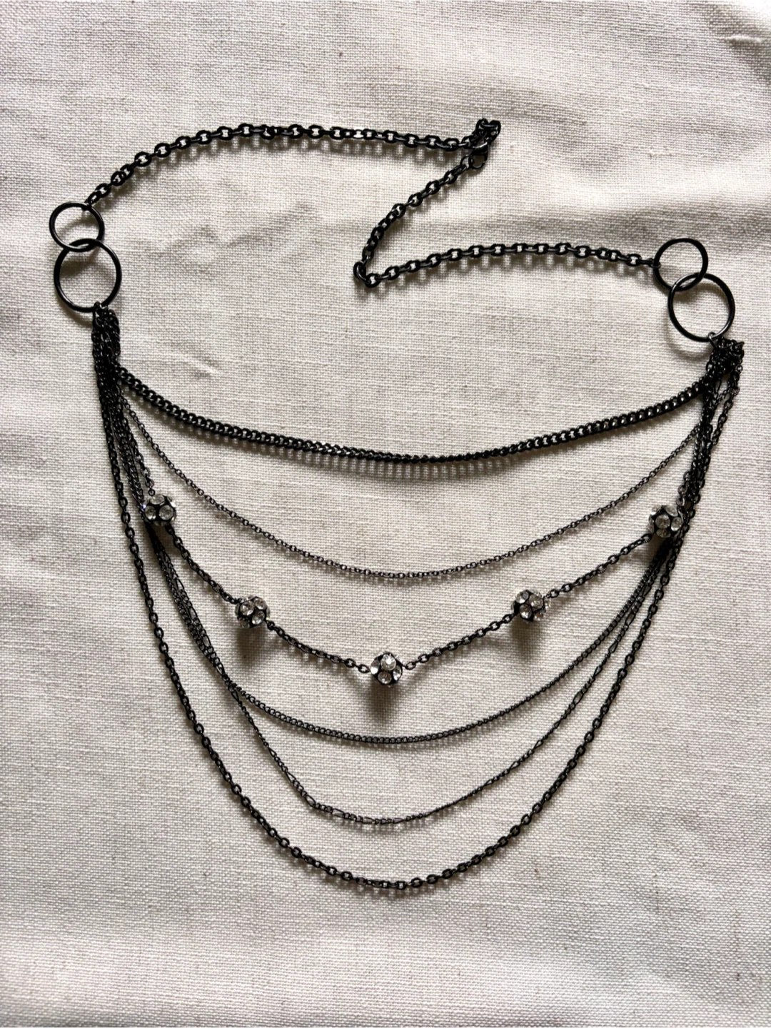 Black Multi-Chain Statement Necklace
