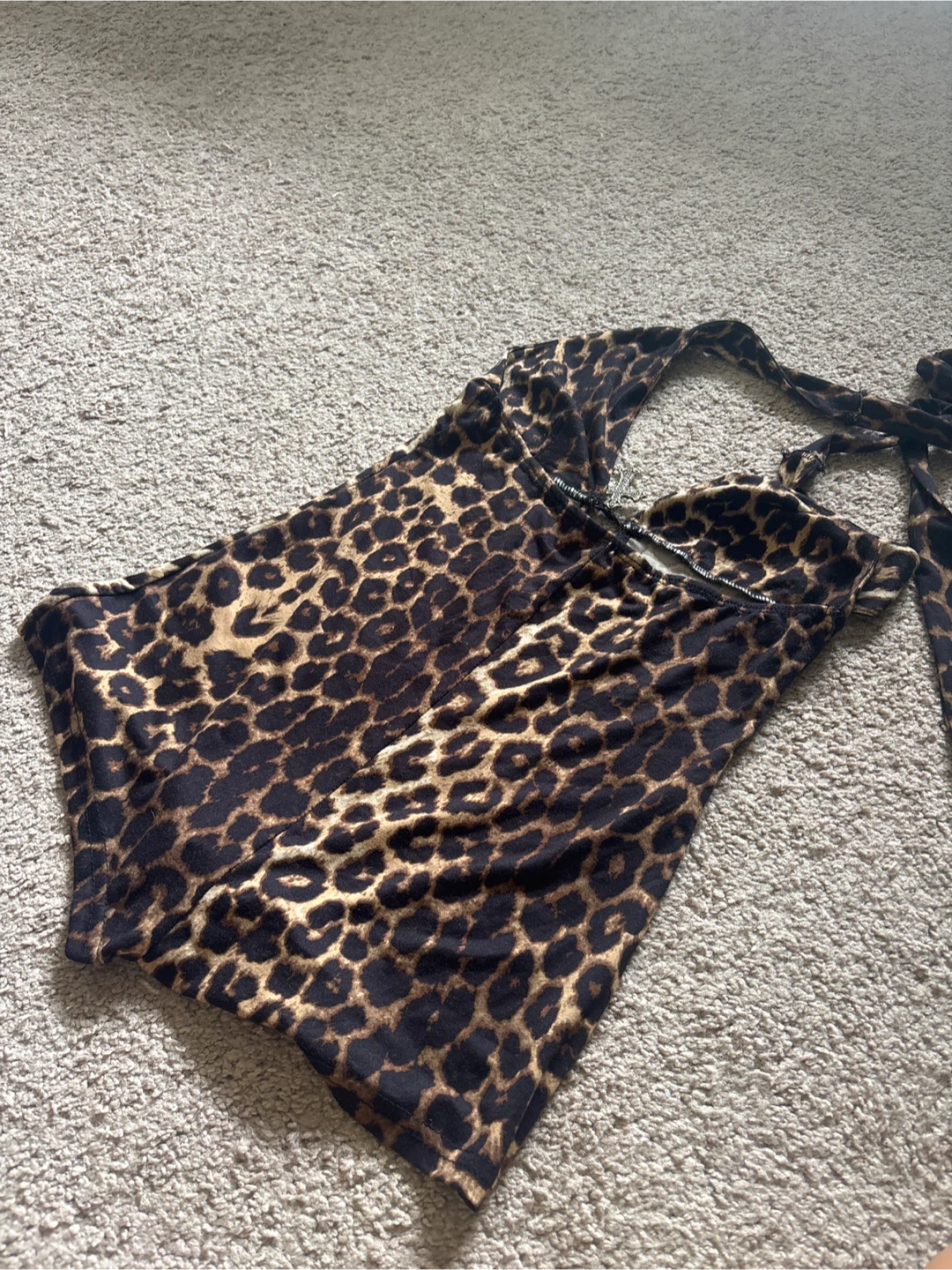 Leopard Print Cross Halter Top - photo 3