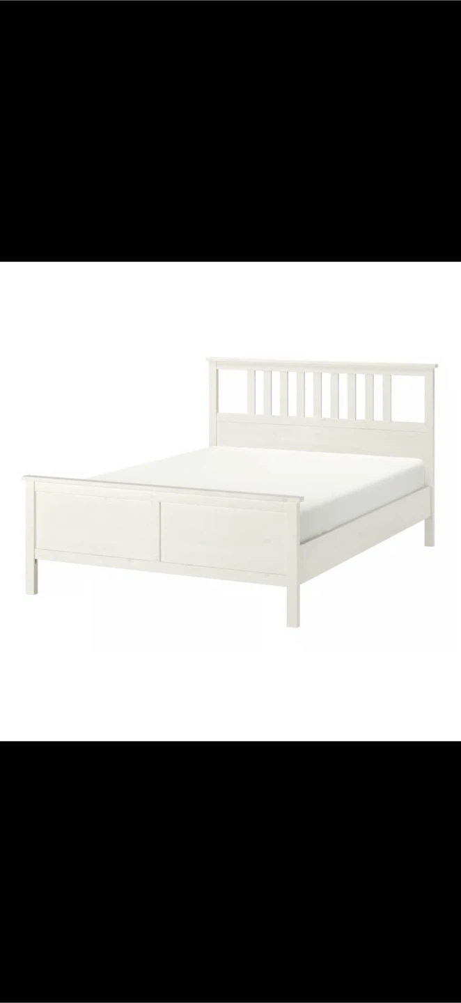 IKEA hemnes bed fram white satin double bed plus mattress
