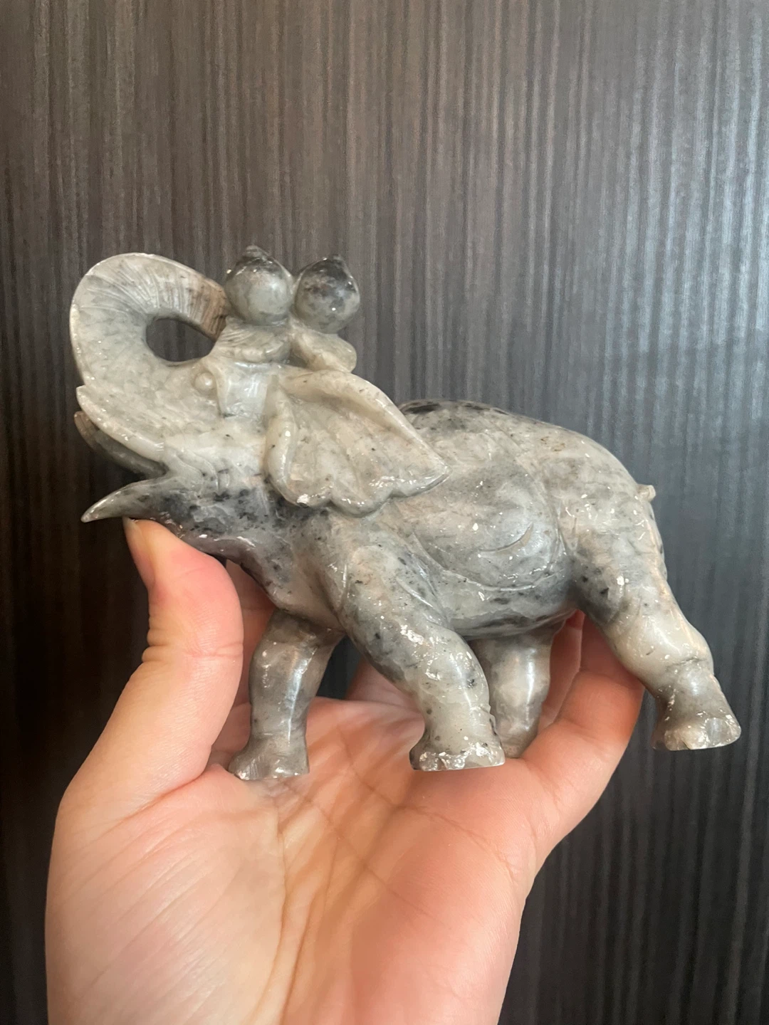 Marble elephant figurine