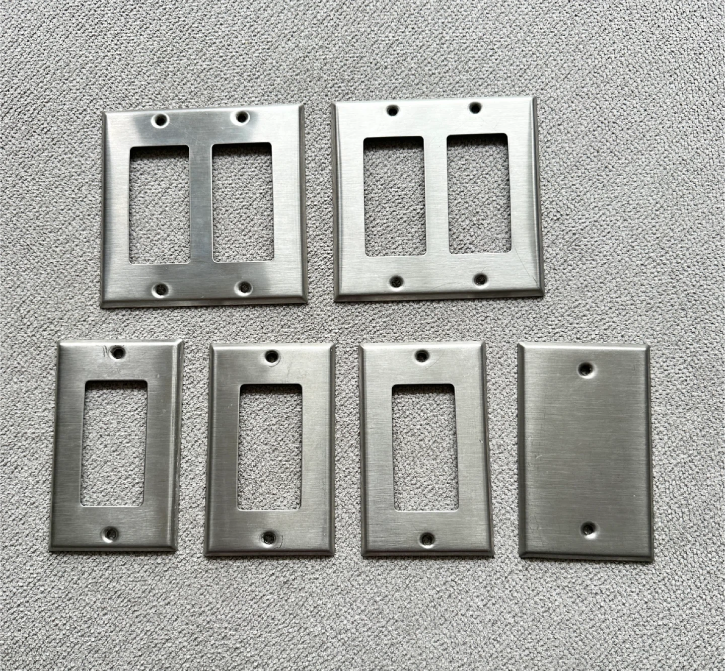 Set of 6 Stainless Steel Light Switch Wall Plates