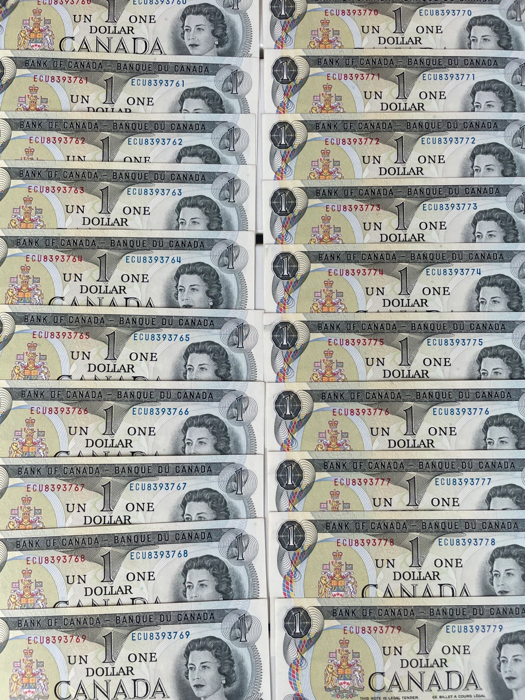 Uncirculated Canadian one dollar notes - photo 3