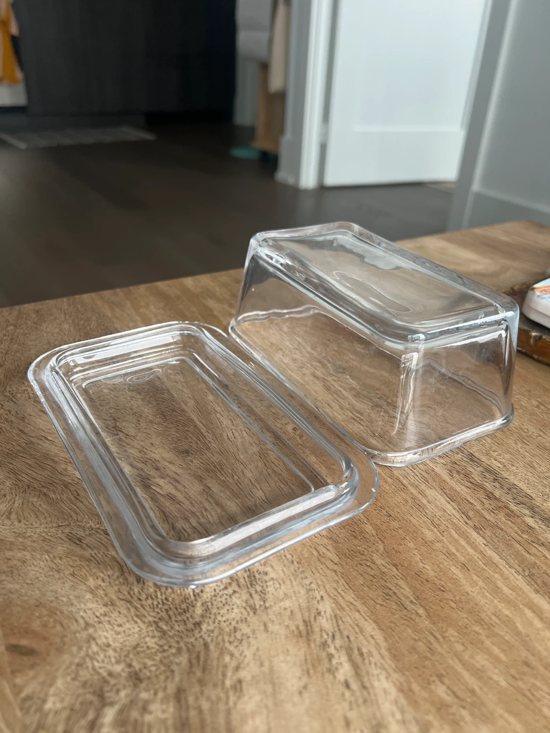 Clear Glass Butter Dish - photo 2