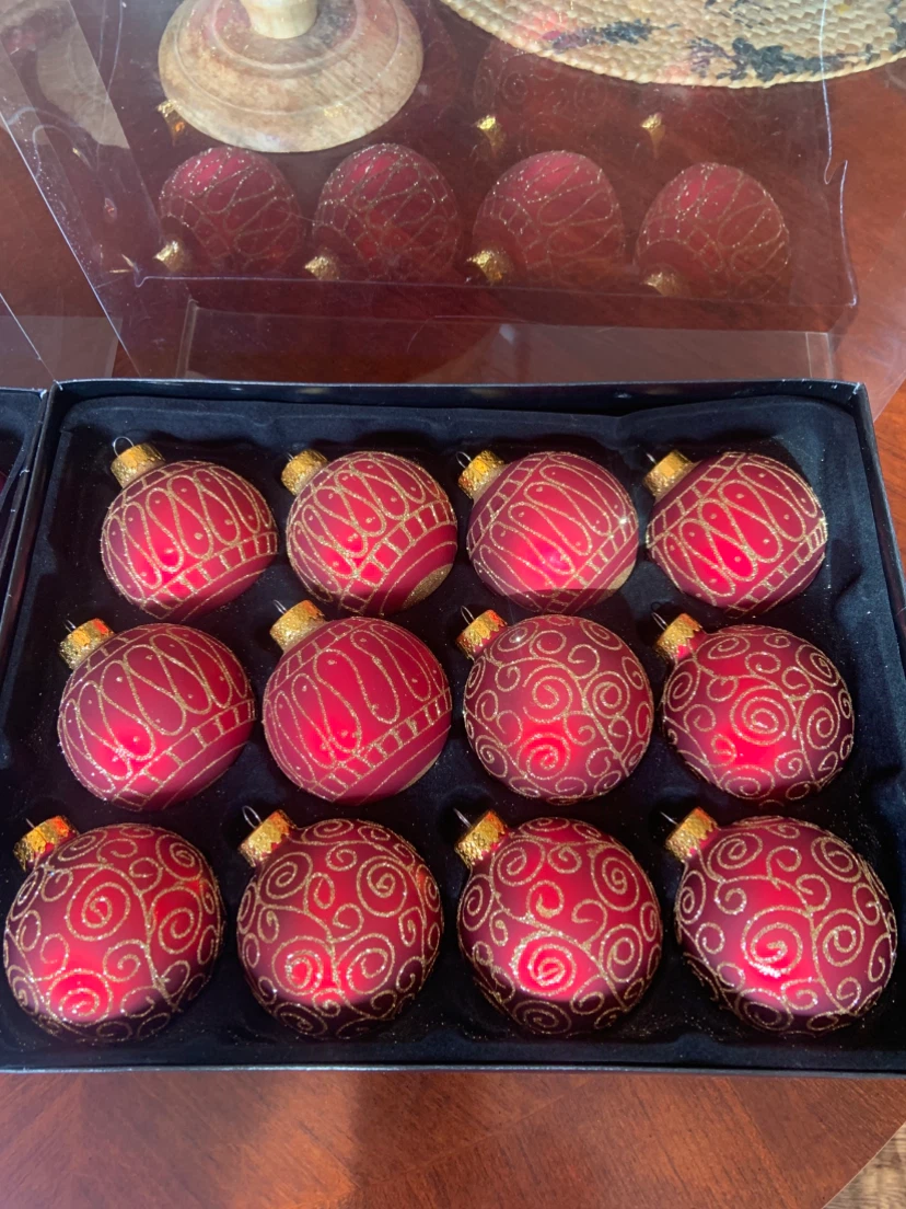 Red and Gold Christmas Ornament Set - photo 2
