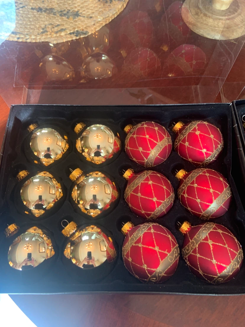 Red and Gold Christmas Ornament Set - photo 3
