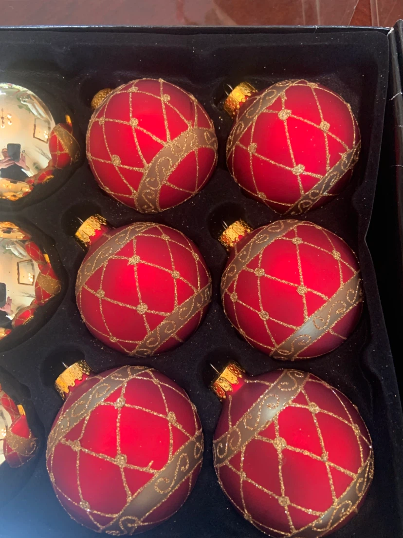 Red and Gold Christmas Ornament Set - photo 4