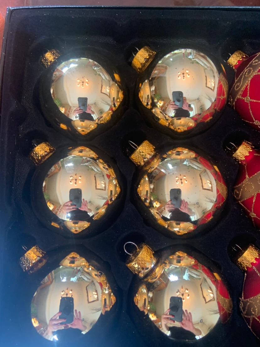 Red and Gold Christmas Ornament Set - photo 5