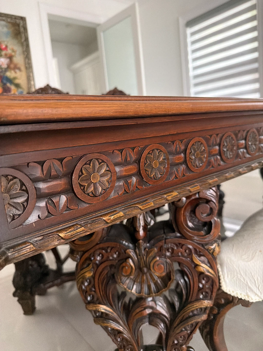 Ornate Wooden Dining Table - photo 4