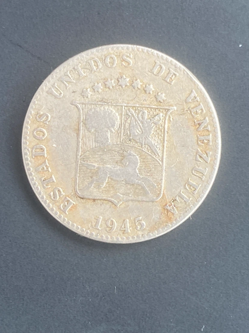 1945 Venezuela 12 1/2 Centimos Coin