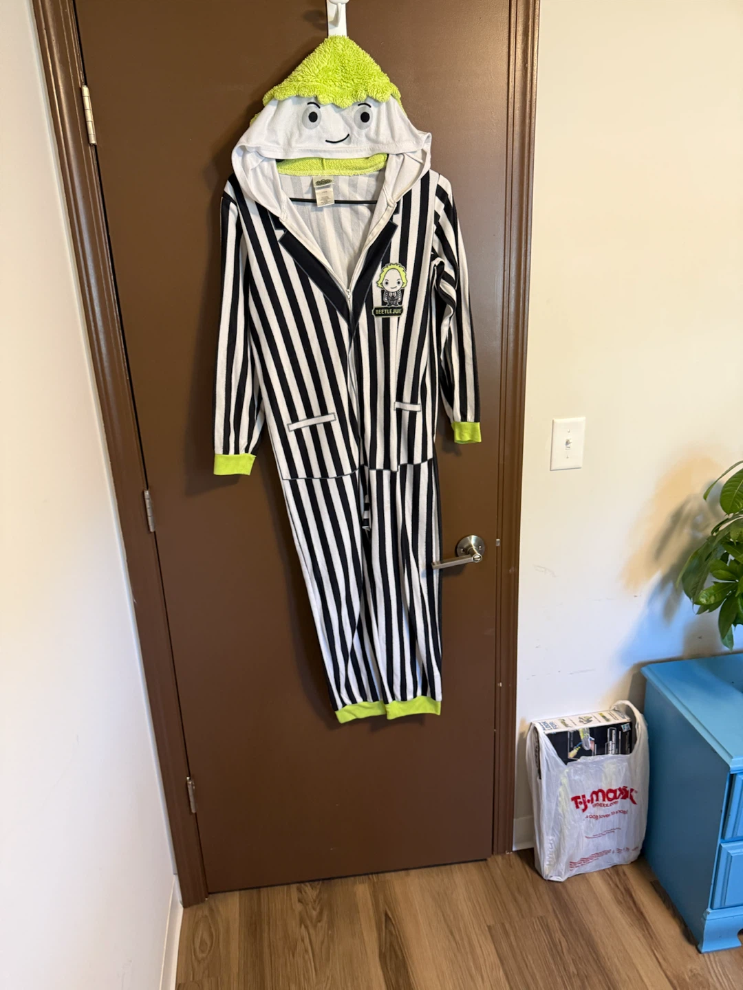 Beetlejuice Hooded One-Piece Pajama Jumpsuit