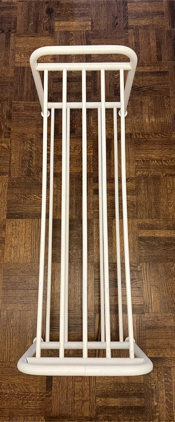 White metal shoe rack