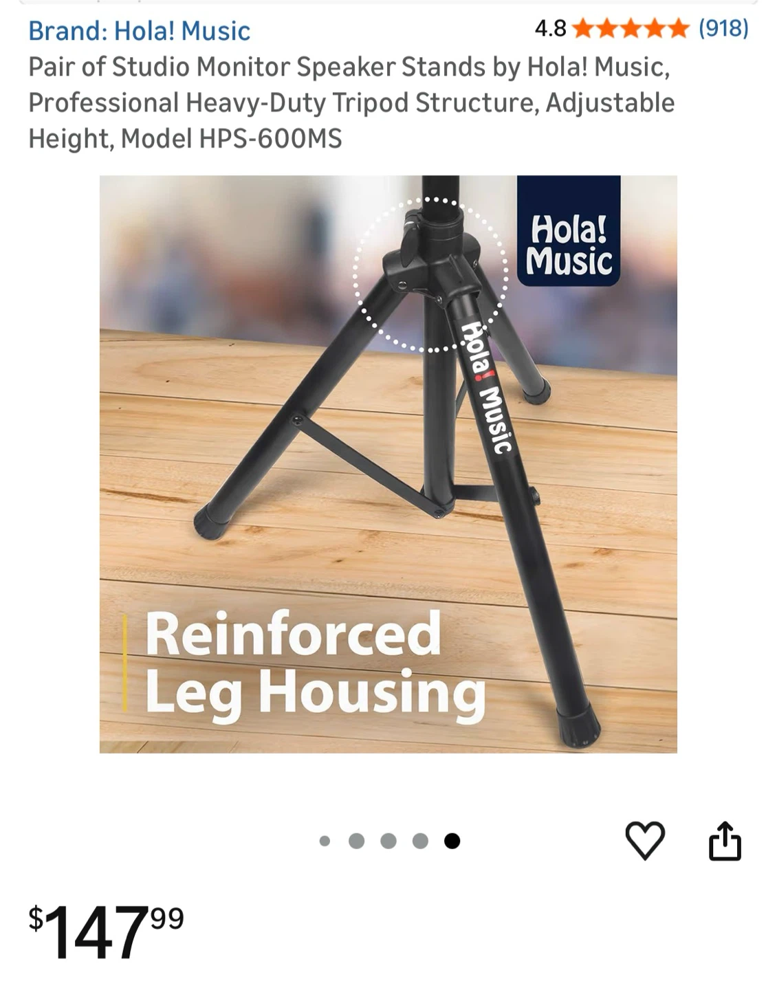 Brand new Hola! Music  Monitor Speaker Stands 2 pack