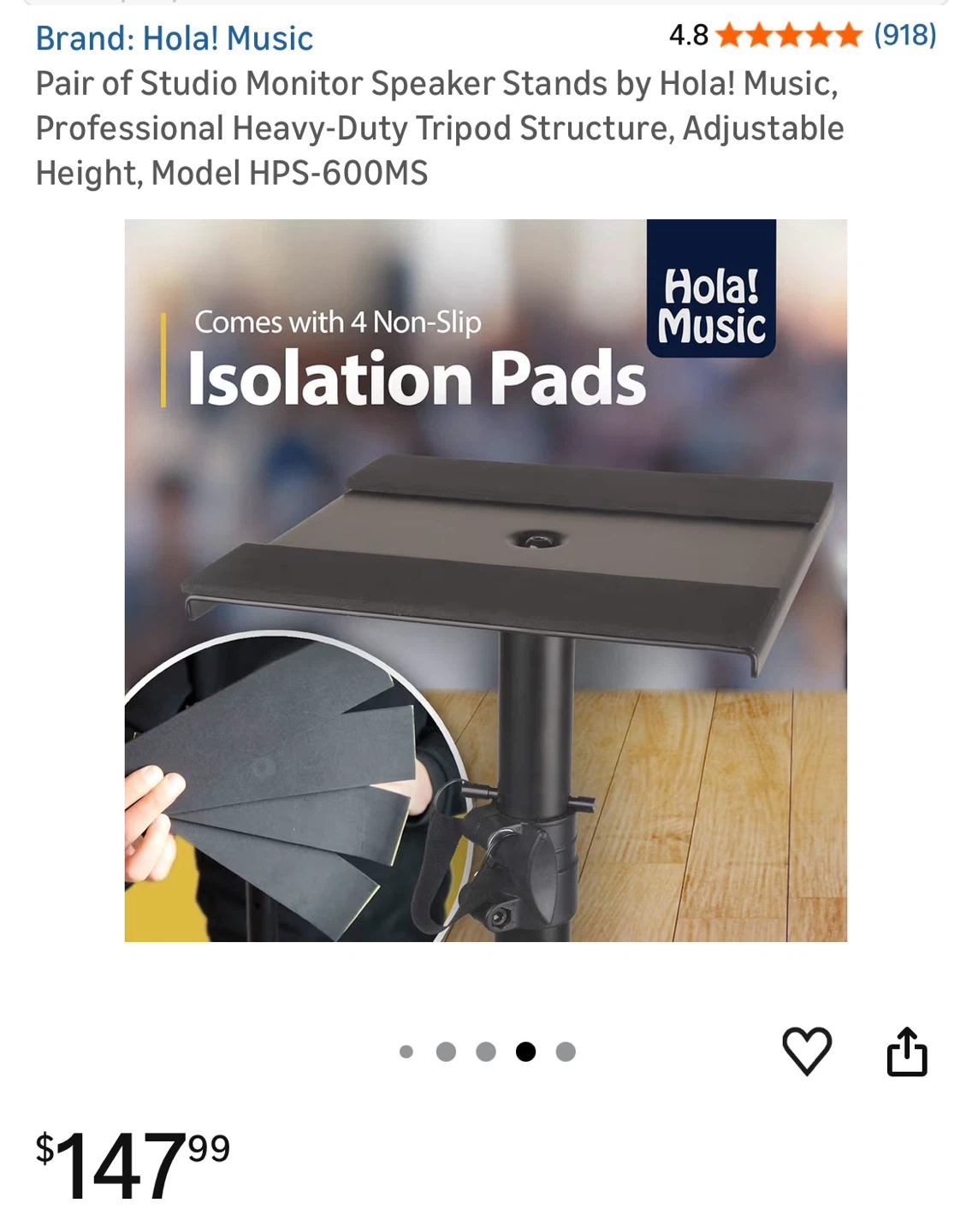 Brand new Hola! Music  Monitor Speaker Stands 2 pack - photo 2