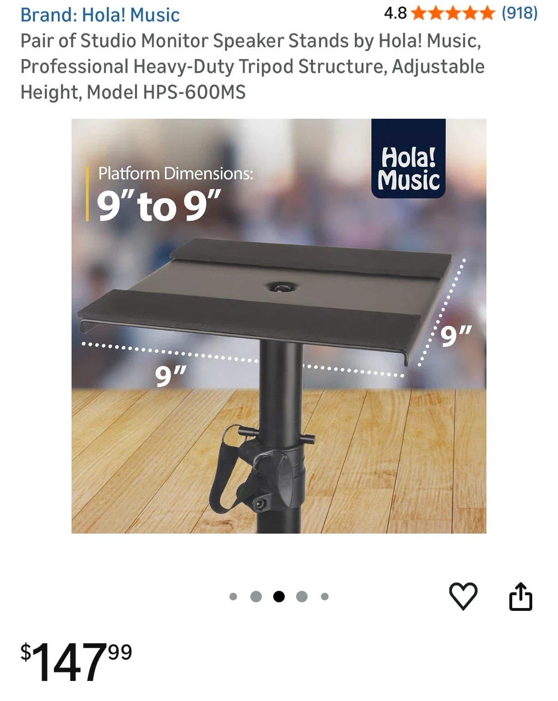 Brand new Hola! Music  Monitor Speaker Stands 2 pack - photo 3