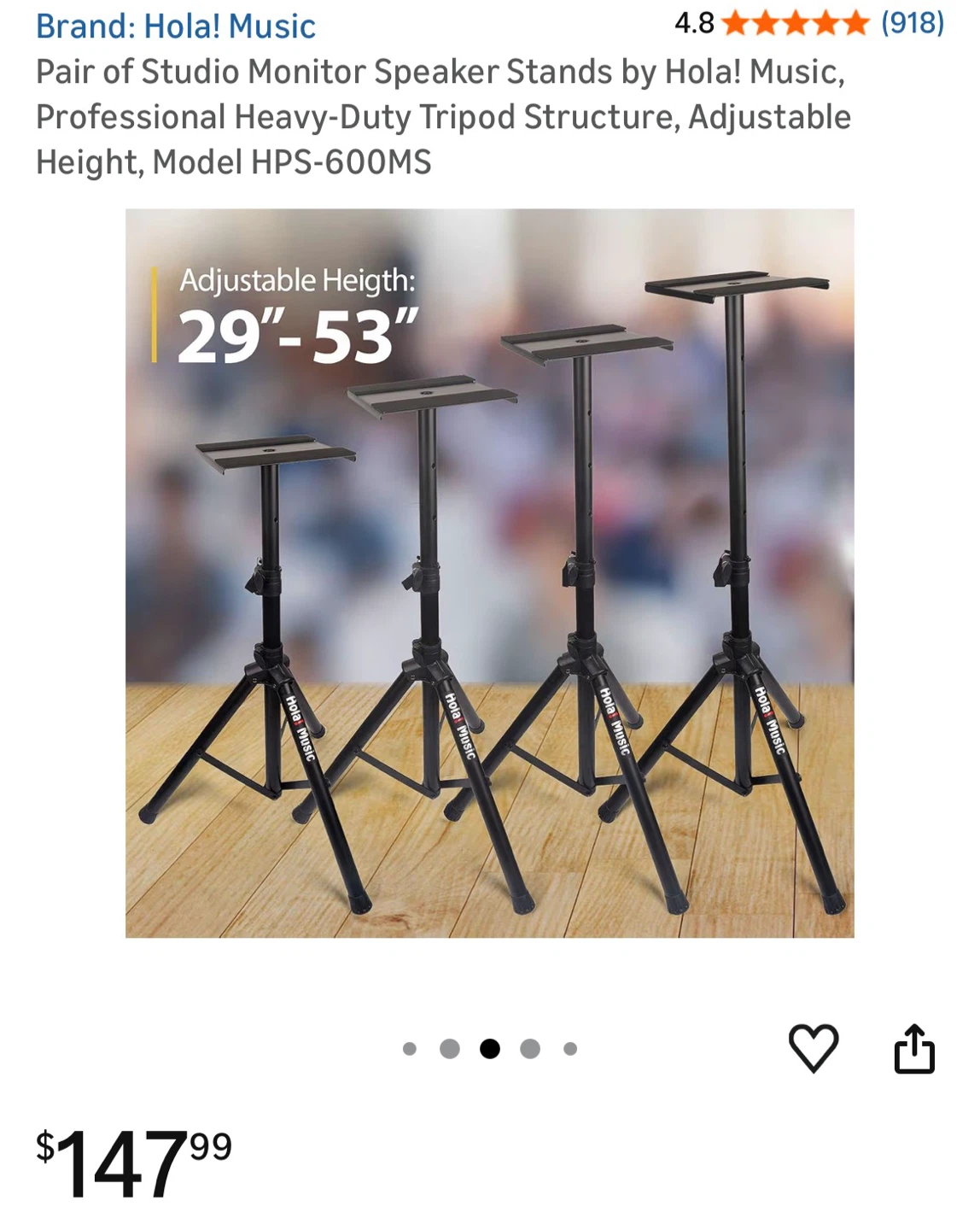 Brand new Hola! Music  Monitor Speaker Stands 2 pack - photo 4