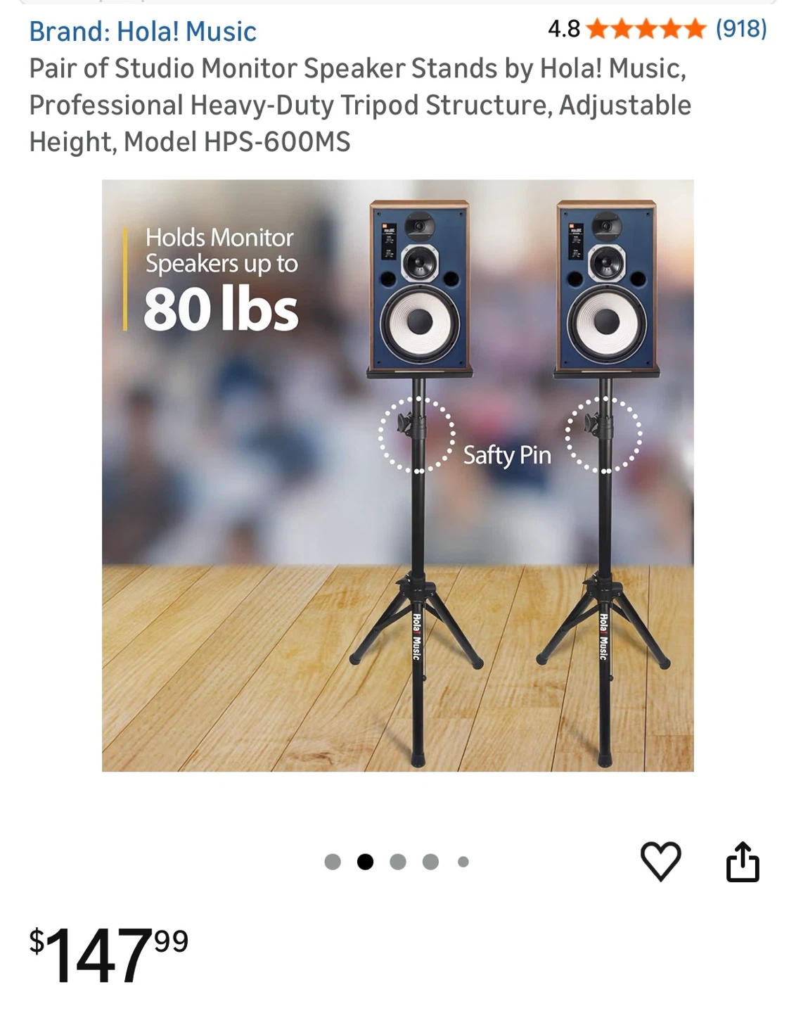Brand new Hola! Music  Monitor Speaker Stands 2 pack - photo 5