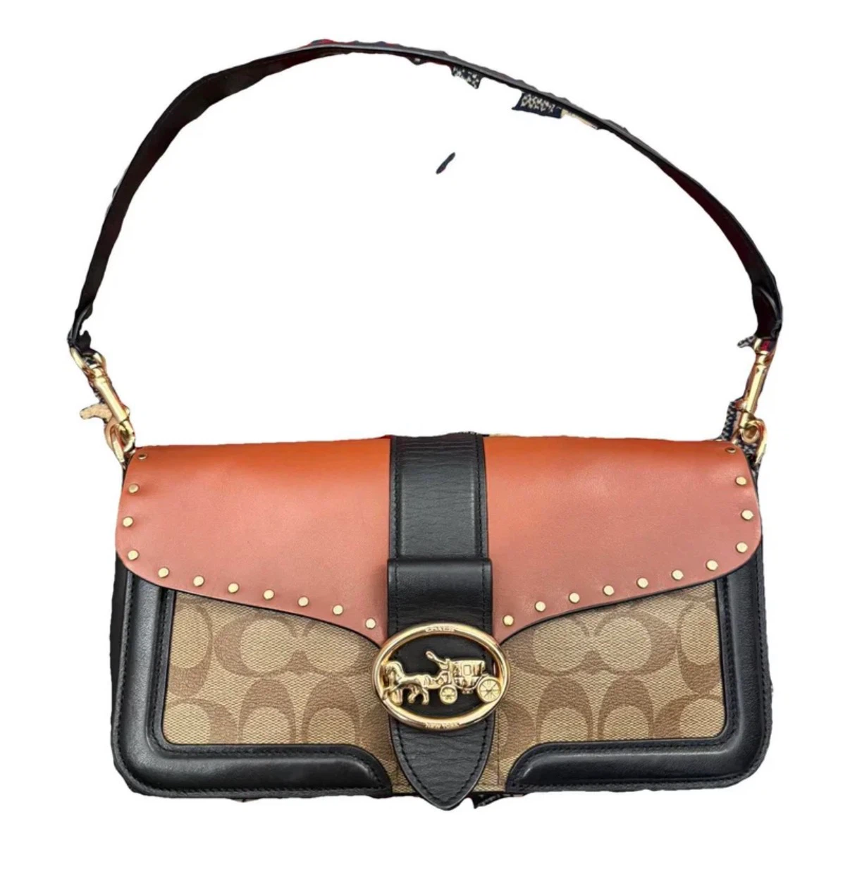 Coach Signature Canvas Tabby Leather Shoulder Bag