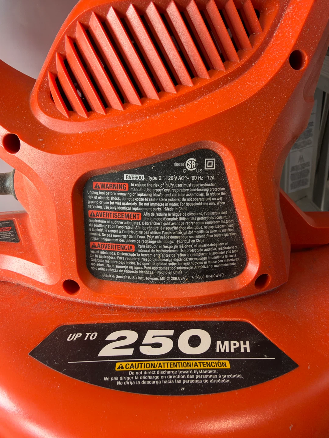 Black+Decker Blower/Vac Model BV6600 - photo 3