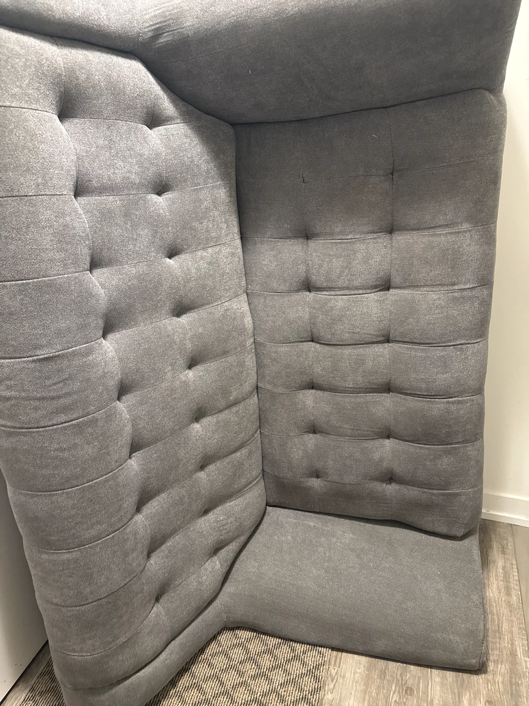 Grey Tufted Upholstered Sofa / Couch – Modern Design
