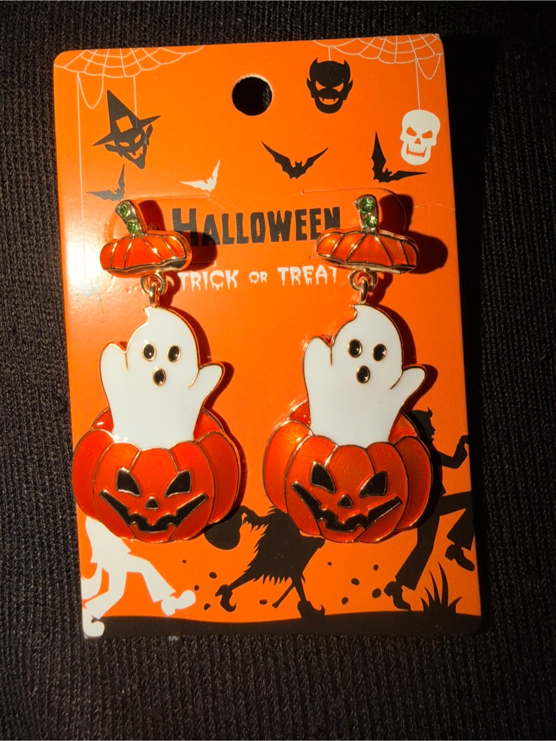 Halloween Ghost and Pumpkin Earrings