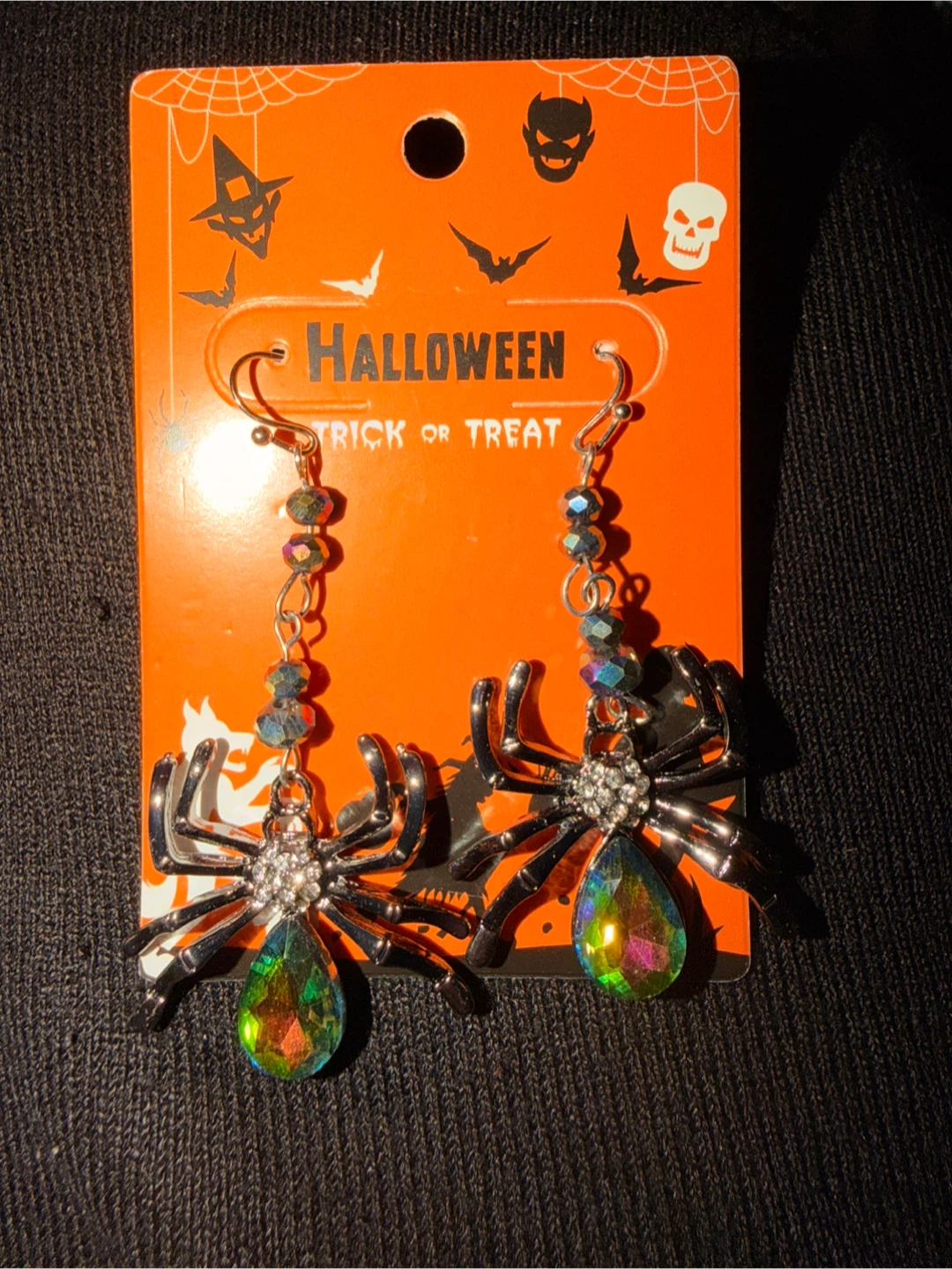 Halloween Spider Drop Earrings