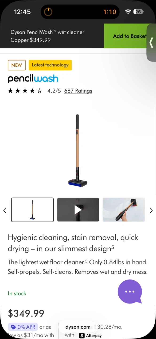 Dyson PencilWash Wet Cleaner (New In Box)