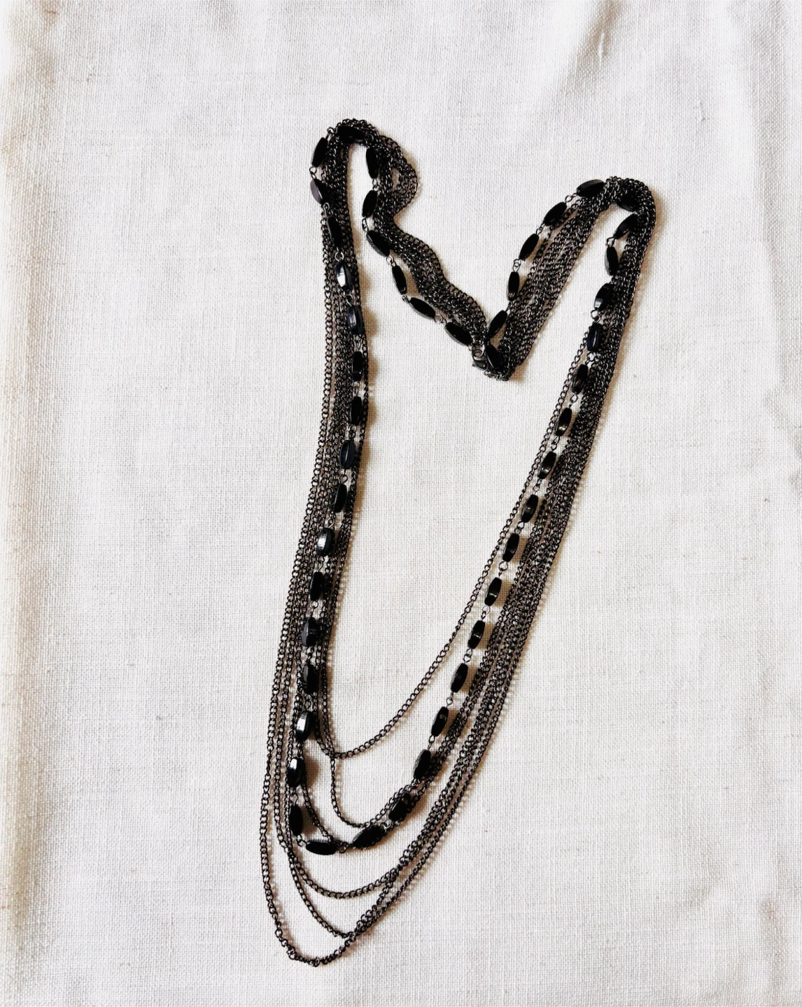 Black Multi-Strand Layered Necklace