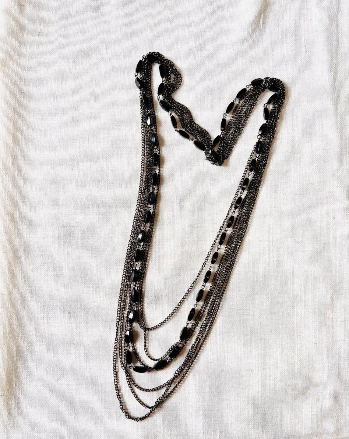 Black Multi-Strand Layered Necklace