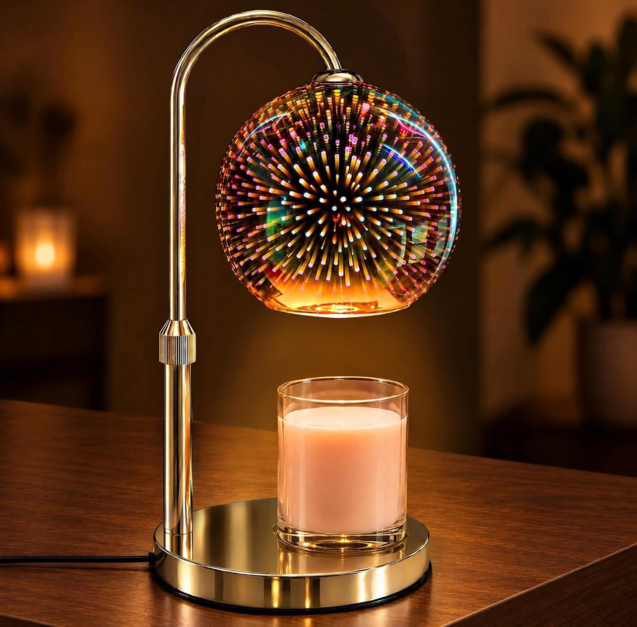 3D Fireworks Candle Warmer Lamp